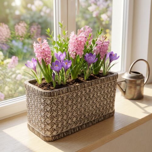 Planter Planter Keraminis dubuo Rudas, Baltas 23×11×11cm | Floristik24.lt