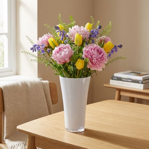 Vaza “Fizzy” Ø13,5cm H20,5cm balta 1 vnt | Floristik24.lt