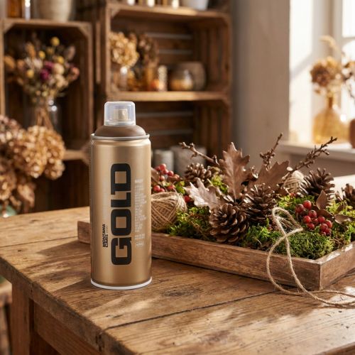 daiktų Dažų purškimo skardinė dekoravimui ir rankdarbiams Montana Gold Brown 400ml