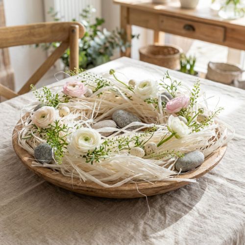 Augalinės kilmės natūralaus pluošto skeleto juostelė natūrali dekoracija 180g | Floristik24.lt