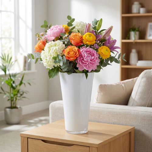 Vaza “Fizzy” Ø20cm H35cm balta 1 vnt | Floristik24.lt