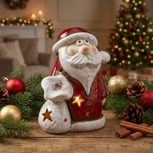 Kalėdų Senelio deko arbatinės žvakidės laikiklis Christmas H15cm | Floristik24.lt