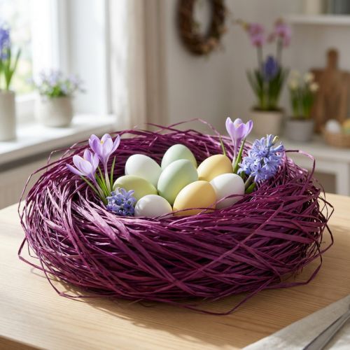 Dekoratyvinė rafija, skirta gaminti natūralią rafiją rafia violetinė 300g | Floristik24.lt