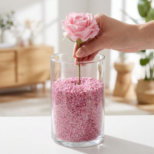 Dekoratyvinės granulės rožinės spalvos dekoratyviniai akmenys 2mm - 3mm 2kg | Floristik24.lt