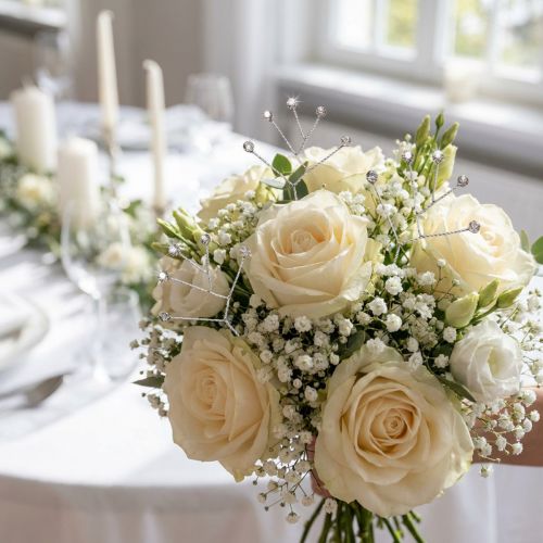 Deimantinė sruogelė skaidri blizgi 10cm 12 vnt | Floristik24.lt