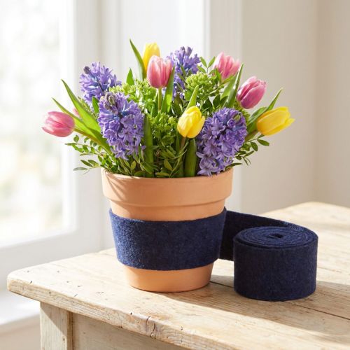 Veltinio juostelė violetinė, puodo juostelė, vilnonis veltinis, veltinio rulonas 15cm 5m | Floristik24.lt
