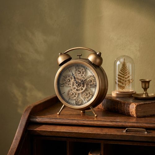 daiktų Steampunk laikrodis su romėniškais skaičiais žadintuvas 23x8x29,5cm