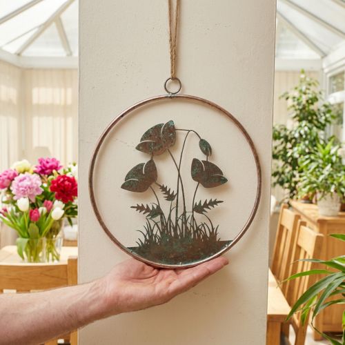Sienų dekoracija, gėlėta, metalinė, rožė, vintažinė, Ø30,5 cm, pavasario dekoracija, vasaros dekoracija | Floristik24.lt