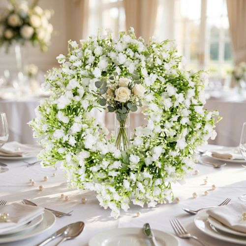 Gypsophila vainikas baltų gėlių vainikas vestuvės Ø30cm | Floristik24.lt