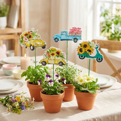 daiktų Sodo kuolo mašina, dovanų dekoravimas vairuotojo pažymėjimas L24/24,5cm 16 vnt