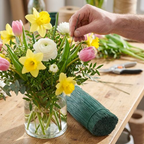 Kištukinė viela žalia craft vielos floristinė viela Ø0,4mm 13cm 1kg | Floristik24.lt