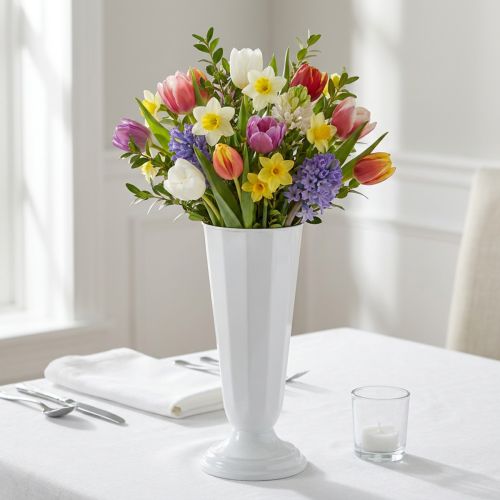 Stovėjimo vaza “Szwed” balta Ø13cm - 20cm, 1vnt | Floristik24.lt