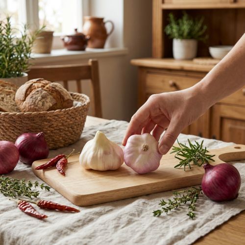 Dirbtinių daržovių dekoravimas česnakas rožinis, baltas Ø6,5cm 2 vnt | Floristik24.lt