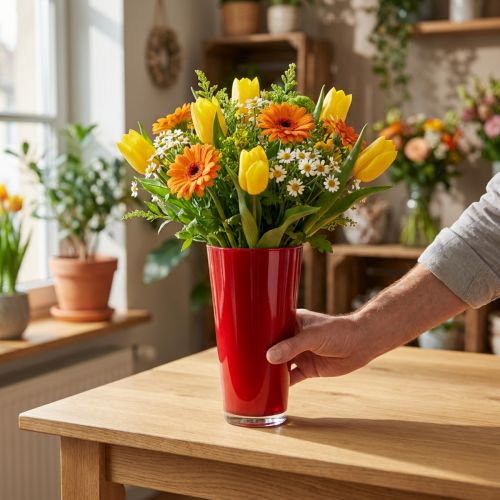 daiktų Vaza “Fizzy” Ø13,5cm H20cm raudona 1 vnt
