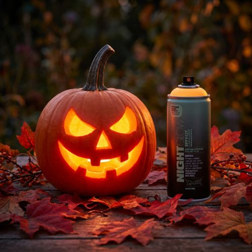Fluorescencinių dažų purškimo skardinė „Nightglow Orange“, 400 ml | Floristik24.lt