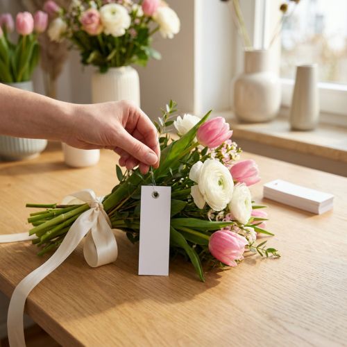 Pakabinamos etiketės baltos 20mm x 80mm 250 vnt | Floristik24.lt