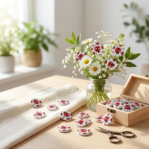 Medinės sagos su boružėlės motyvu Ø1.8cm 270p | Floristik24.lt