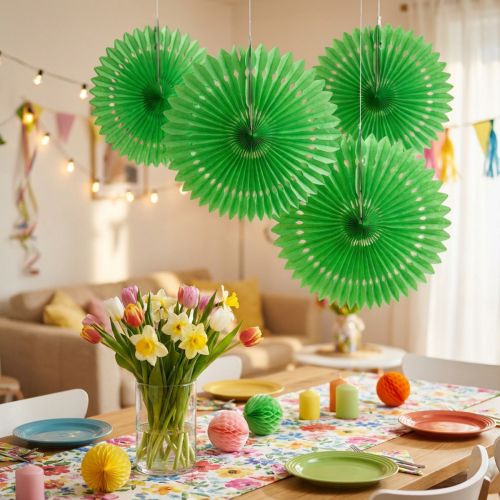 Korių popierinė gėlė žalia Ø40cm 4vnt | Floristik24.lt
