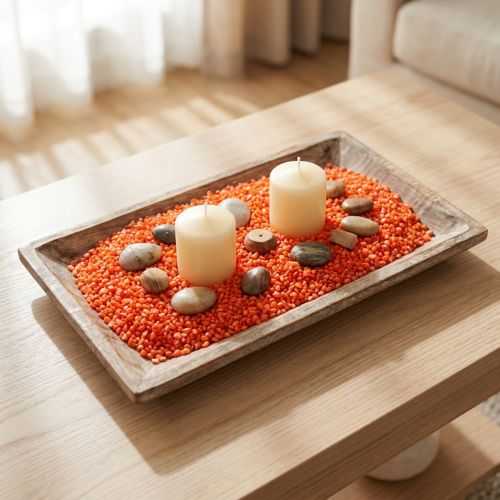 Dekoratyvinės granulės oranžinės spalvos dekoratyviniai akmenys 2mm - 3mm 2kg | Floristik24.lt