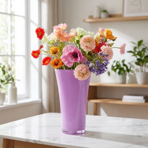 Vaza "Fizzy" Ø20cm H35cm Violetinė 1 vnt | Floristik24.lt