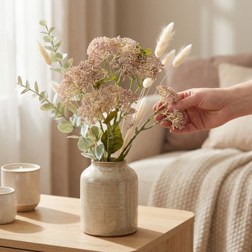 Dekoratyvinė šakelė sedum šviesiai rožinė 58cm | Floristik24.lt