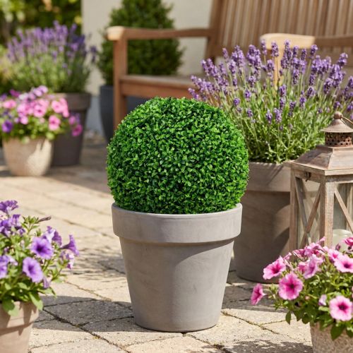 Buksmedžio rutulys dirbtinis buksmedžio žalias Ø38cm H35cm | Floristik24.lt