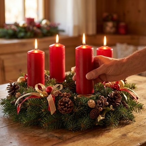 Stulpinės žvakės raudonos Advento žvakės senos raudonos 200/50mm 24vnt | Floristik24.lt