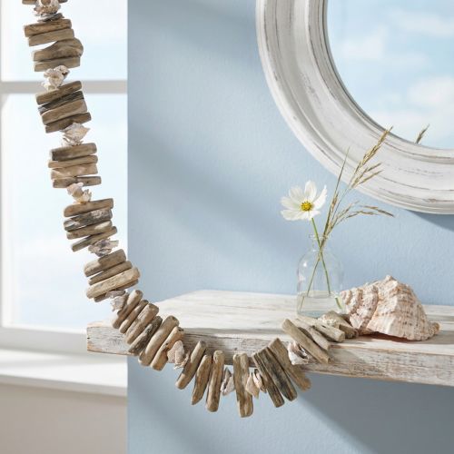 Deco girliandos kriauklės ir dreifuojanti mediena 90 cm | Floristik24.lt