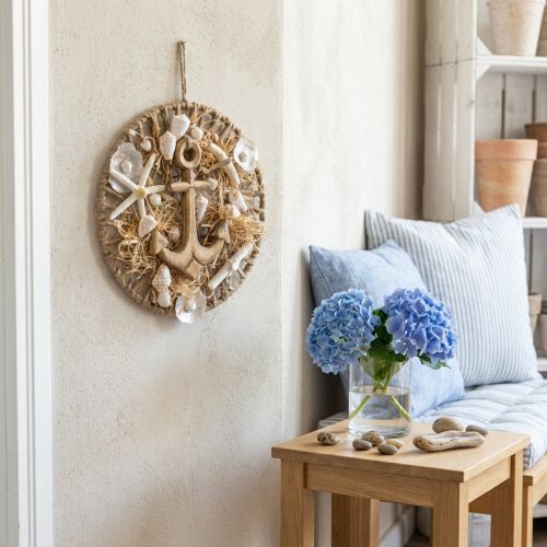 daiktų Jūrinė sienų apdaila „pasidaryk pats“ dėžutės dekoratyviniai žiediniai inkaro korpusai Ø38cm