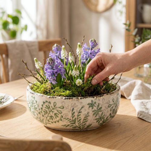 Kaimiško stiliaus dubuo su unikaliu raštu, 20 cm | Floristik24.lt