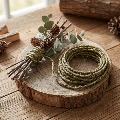 Viela Rustic Green juvelyriniai dirbiniai vielos amatų vielos kaimiškas 3-5mm 3m | Floristik24.lt