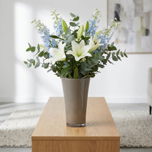 Vaza "Fizzy" platinos pilka Ø28,5cm H45cm 1 vnt | Floristik24.lt