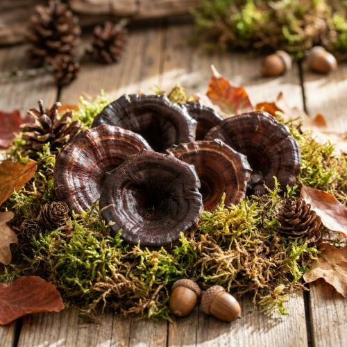 Kalix Mushroom Natūralūs lakuoti sausi grybai Dekoracija Didelis 50 vnt | Floristik24.lt