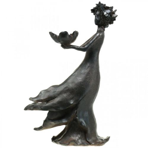 Floristik24 Paukščių vonelė gėlė vaikas sodas metalinis atrodo antracitas 56,5cm