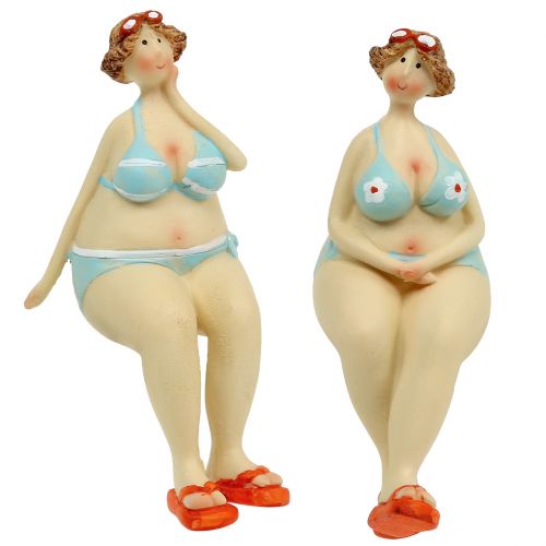 Floristik24 Moteriškos taburetės su bikinio krašto vasarine puošmena 15cm 2vnt