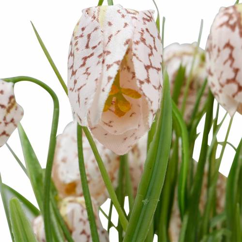 Floristik24 Dirbtinė šachmatų lentos gėlė vazonuose, pavasarinė gėlė Fritillaria, šilko gėlė raudona balta