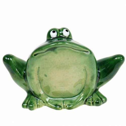 Floristik24 Dekoratyvinė varlė dirbtinio akmens žalia 9cm H5,8cm