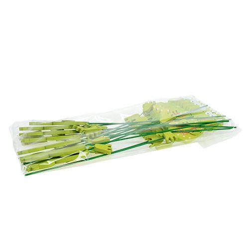 Floristik24 Varlytė su gėlyte žalia 11,5cm 15vnt