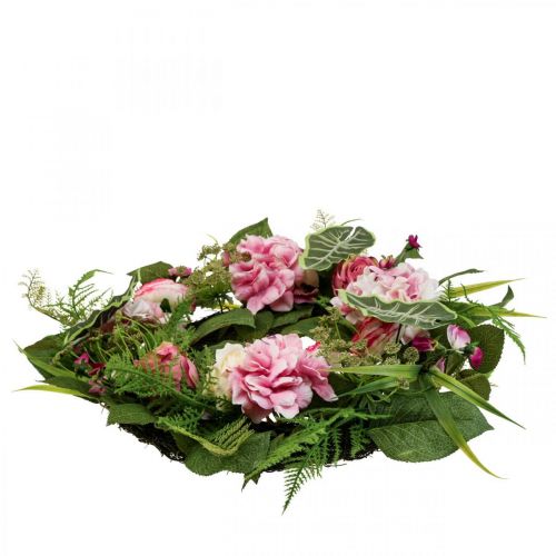 Floristik24 Pavasarinis vainikas Bijūnų Ranunculus Vainikas Dirbtinis Ø50cm