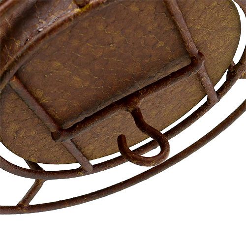 Floristik24 Lesyklėlė paukščiams pakabinti raudona, grotelės Ø16cm H40cm