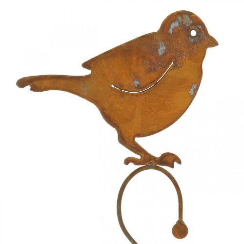 Floristik24 Dekoratyvinis paukštis iš metalo, maisto kabykla, sodo puošmena nerūdijantis plienas L38cm