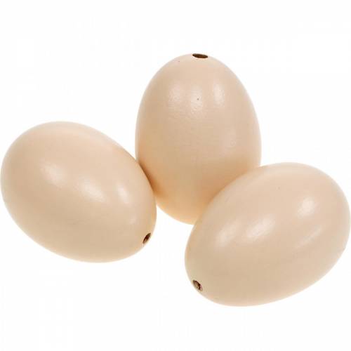 Floristik24 Žąsų kiaušinių kremas Blown Eggs Velykų dekoras 12 vnt