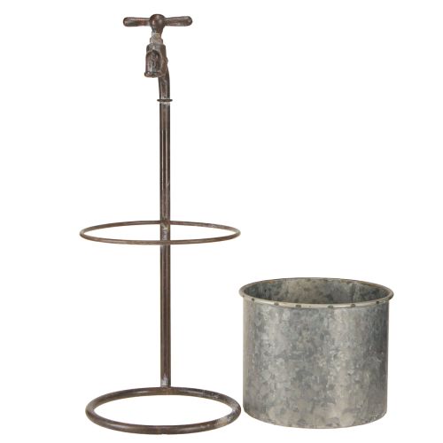 daiktų Sodo dekoravimo metalinė vazonėlis su čiaupu Ø16,5cm H42cm