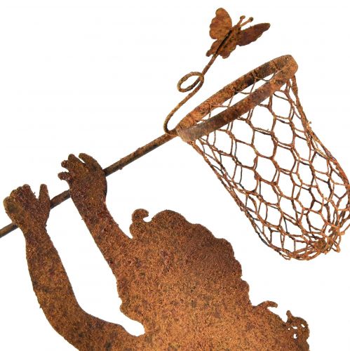 Floristik24 Sodo puošmena rūdžių berniuko mergaičių figūrėlės H44–46cm 2vnt
