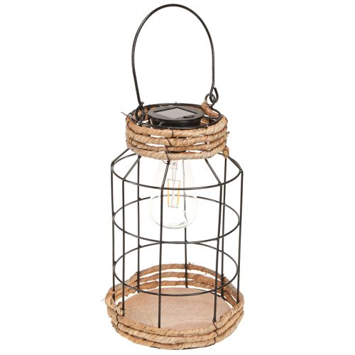 Floristik24 Sodo šviesa saulės metalo juoda natūrali Ø18cm H29cm