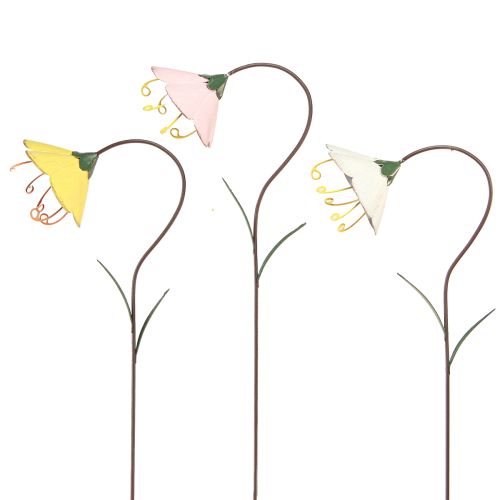 daiktų Garden Stake Gėlė Metalinės gėlės Geltona Rožinė Balta 49cm 3 vnt