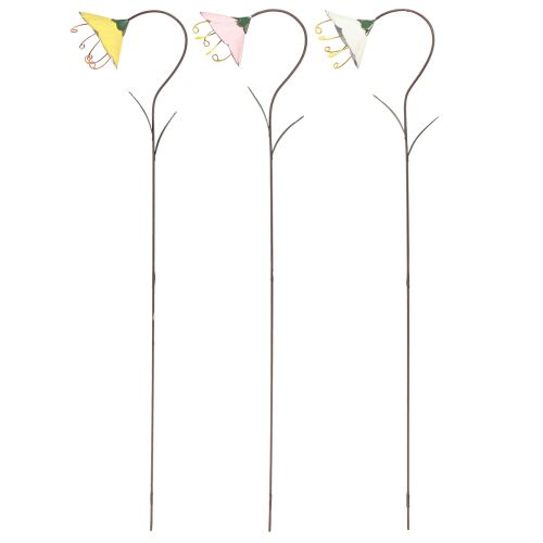 daiktų Garden Stake Gėlė Metalinės gėlės Geltona Rožinė Balta 49cm 3 vnt