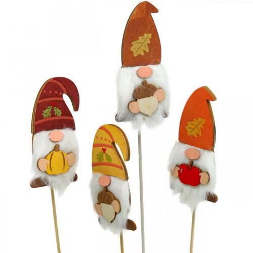 daiktų Sodo kuoliukai Gnome rudens puošmena Mediena Asorti 39cm 8 vnt