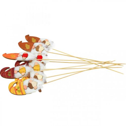 daiktų Sodo kuoliukai Gnome rudens puošmena Mediena Asorti 39cm 8 vnt