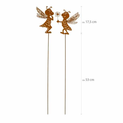 Floristik24 Sodo plug bee nerūdijančio plieno sodo puošmena spyruoklinė dekoracija 2vnt